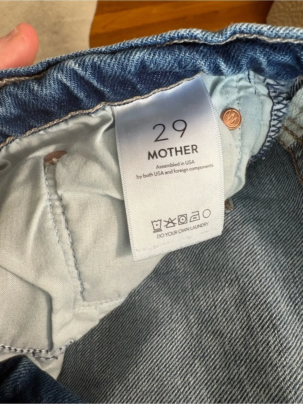Frayed Hem Mid-Blue Denim Jean Shorts
